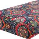 hyha Printed Couch Cushion Covers, Floral Sofa Covers Washable for 3 Cushion Couch, Stretch Pattern Outdoor Cushion Covers for Patio Furniture with Elastic Bottom(Large, Mandala Floral) (Red & Black)