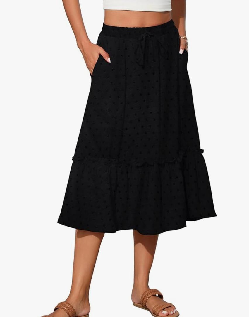 High Waist Tiered Skirts for Women Flowy Skirts for Women Long Length with Pockets 2026 Fashion Trendy XL