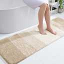 OLANLY Bathroom Runner Rugs 59x20, Extra Soft Absorbent Microfiber Bath Rugs, Rubber Backing, Quick Dry, Washable Bath Mats for Bathroom Floor, Tub and Shower, Home Decor Accessories, Light Beige