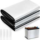 Datanly 2 Set 40"x 7.1" Universal Car Battery Insulation Kit, 2 Battery Blankets with 4 Aluminum Foil Tapes for Extreme Temperature Cold/ Hot Weather Protector for Vehicle, Truck