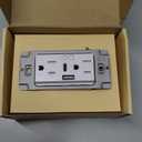 MOES Smart USB Wall Outlet Receptacle with Type-C & Type-A Charger, 2.4GHz Wi-Fi in-Wall Plug Socket, Remote Individual Control On/Off 15Amp, NO Hub Required