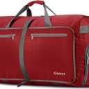 Gonex 40L 60L 80L 100L 150L Large Foldable Travel Duffle Bag with Shoes Compartment, Packable Lightweight Water Repellent Duffel Bag for Camping Gym Weekender Bag (Red)