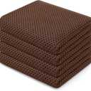 Homaxy 100% Cotton Waffle Weave Kitchen Dish Towels, Ultra Soft Absorbent Quick Drying Cleaning Towel, 13 x 28 Inches, 4-Pack, Coffee