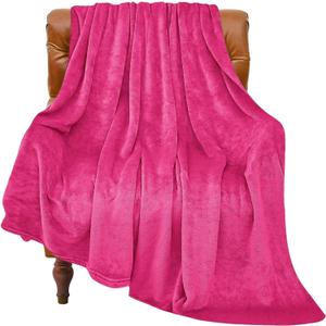 BEDELITE Fleece Blanket Hot Pink Valentines Throw Blanket for Couch & Bed, Luxury Plush Cozy Fuzzy Blanket, 50" x 60", Super Soft Warm Lightweight Throw Blanket for Travel Camping