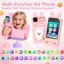 Kids Smart Phone for Girls Ages 3-8, No WiFi Toy Phone with 2.8" Touchscreen, Dual Camera, 32GB Card, Games, Music & Stories, Toddler Learning Cell Phone, Birthday for Kids (Pink)