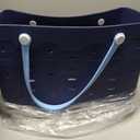 PoVwlty Rubber Beach Bag for Men & Women, Water-resistant Travel Tote Bag for the Beach Boat Pool