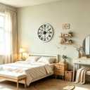 24 Inch Large Rustic Wall Clock Silent Non-Ticking Wooden Wall Clocks with Roman Numerals Farmhouse Decorative Clock for Living Room Bedroom Office (White)