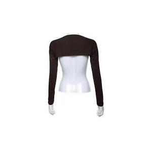 Womens Bolero Shrug - Long Sleeves Open Cropped Cardigan One Piece Long Sleeves Arm Cover, Large