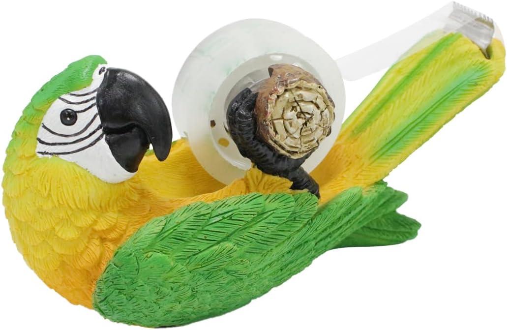 Cute Parrot Tape Dispenser Desk Women - White Elephant Gifts for Adults Funny,School Office Sculpture Decor,Mini Packing Supplies,Desktop Small Clear Tape Holder,Bird Animal Arts Crafts Accessories