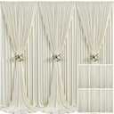6 Panels Beige Backdrop Curtain for Wedding Parties Wrinkle Free Beige Photo Curtains Backdrop Drapes Fabric Decoration for Baby Shower Photoshoot 30ft(W) x 10ft(H)