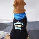 QWINEE Mom Boy Dog Hooded Tank Tops Letter Print Cat Puppy Hoodie Vest Sleeveless Pullover Dog Shirt Stretchy Pet Clothes for Small Medium Large Cats Dogs Kitten Blue XXS