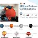 175 Pcs Balloon Arch Garland Kit,Slate Blue Retro Burnt Orange Balloons with Baseball Rugby Basketball Foil Balloons for Birthday Party,Games,Celebration,Wedding,Engament,Baby Shower
