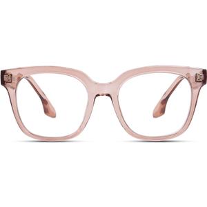Reading Glasses for Women, Oversized Square Blue Light Blocking Readers Clear Computer Glasses Readers for Women Men (Skin Pink)