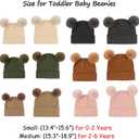 Baby Beanie Hats Toddler Infant Winter Hat for Boys Girls Newborn Beanies with Pom Pom (Black)