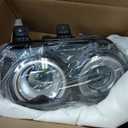 Front Headlight Assembly For 2015 2016 2017 2018 Dodge Challenger, Left Driver+Right Passenger Side Replacement, Halogen Headlamp Black Housing Clear Lens