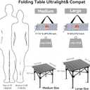 Opliy Portable Folding Camping Table for 2-4 Persons Aluminum Collapsible Table Lightweight with Carry Bag for Camping, Hiking, Picnics, BBQ, Beach Trips & Tailgating