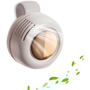 Portable Silent Mini Bladeless Fan Clip on, Portable Silent Mini Bladeless Electric Fan, For Outdoor & Travel & Office, Travel Accessories, Gift, Adjustable 3-Speed (Type-c, White)