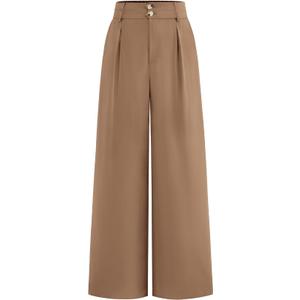 BTFBM Women Wide Leg Dress Pants 2026 High Waisted Button Pleated Business Casual Trousers Office Work Palazzo Pants, Size M