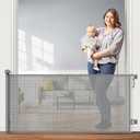 Retractable Baby Gates, 71" Wide Dog Gate, Mesh Pet Gate for Stairs, Door, Corridors, Bedrooms and Various Other Scenarios for Indoor or Outdoor