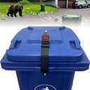 Bear Proof Trash Can Lid Lock, Raccoon Proof Garbage Can Strap (Metal Enhanced Version) (1 PCS Black)
