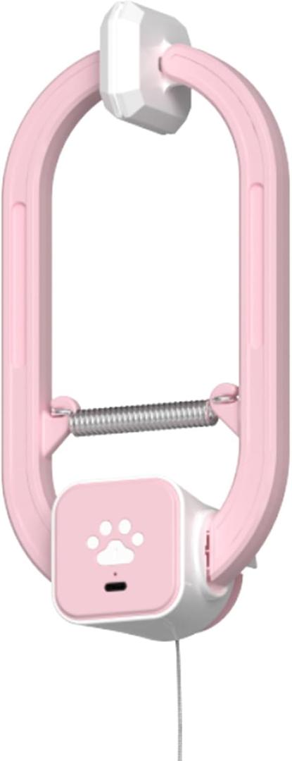 Rechargeable Electric Cat Teaser Interactive Door Clip Teaser for Cats, 2 Motion Modes (360 Spin & Irregular Jumping), Smart Auto Cat Toy for Exercise & Fun (No Remote)(Pink)