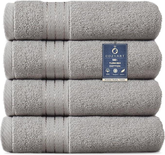 COZYART Light Blue Towel Sets for Bathroom 6Pcs, Turkish Cotton Bath Towel Set Soft Highly Absorbent and Durable 650 GSM Luxury Bathroom Sets with 2 Bath Towels, 2 Hand Towels, 2 Washclothes