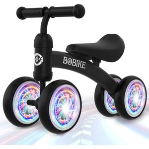 Baby Balance Bike Toys for 12-36 Months Kids Toy Boy and Girls Gifts Toddler Best First Birthday Gift Children Walker No Pedal Infant 4 Wheels Bicycle (Colorful, Black-Light)