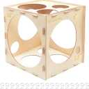 Worown 14 Holes Collapsible Wood Balloon Sizer Box, 1-10 Inch Balloons Sizer Cube, Balloons Size Measurement Tools for Balloon Arches & Columns, Decorations