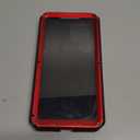 Compatible with Samsung Galaxy S25 Ultra Metal Case with Screen Protector Slide Camera Cover Kickstand Full-Body Rugged Durable Military Aluminium Heavy Duty Dustproof Drop Case for Man Red