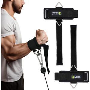 J Bryant Fitness Wrist Straps for Weightlifting and Cable Machines - Premium Padded Wrist Cuffs with Sturdy Triangle Buckle Ideal for Arm Training Tricep Extensions Upright Rows and Recovery Workouts