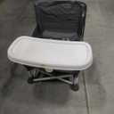 Bright Starts Pop 'N Sit Portable Booster, Indoor/Outdoor Use, Floor Seat with Feeding Tray, Grey, 6 Mos - 3 Yrs