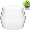 Hoolerry Plastic Plant Saucer Clear Deep Drip Tray Thickened Clear Plant Saucers Trays for Pots Deep Drip Trays for Home Garden Indoor and Outdoor Potted(15 Pcs, 6, 8, 10 Inch)