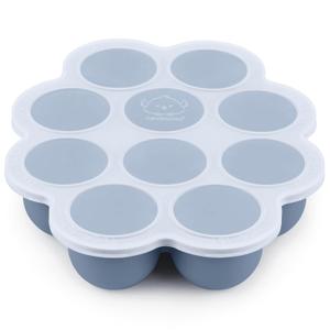KeaBabies Silicone Food Freezer Trays with Lid, 2oz x 10 Pods Baby Food Storage Containers, Easy Puree Meal Prep, Breast Milk Silicone Freezer Molds, Dishwasher, Microwave Safe, BPA-Free (Slate)
