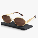 livho 2025 Trendy Oval Sunglasses - Stylish Polarized Shades for Everyday - Retro Metal Frames