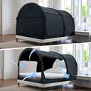 Alvantor Bed Canopy Bed Tents Dream Tents Privacy Space Twin Size Sleeping Tents Indoor Pop Up Portable Frame Curtains Breathable Grey Cottage (Mattress Not Included) Reducing Light (39"W x 75"L (Pack of 1), Charcoal)