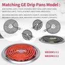 GE Drip Pans and Stove Burner Element Unit Set, Perfectly Fit WB30M1 & WB30M2 -Replacement for GE Hotpoint Stove Top