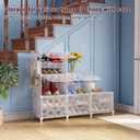 UNKU Shoe Rack, 6 Tier Shoe Storage Cabinet 24 Pair Plastic Shoe Shelves Organizer for Closet Bedroom Entryway Translucent, 6x2