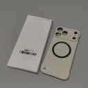 Omio Magnetic Slim Case for iPhone 17 Pro Max Compatible with MagSafe, Frosted Matte PC Ultra-Thin Bumper Frameless Borderless Minimalist Design Shockproof Cover for Men Women, Beige