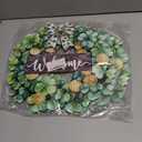 2 x St. Patrick's Day Decorations Wooden Shamrock Door Wreath for Front Door Welcome Sign, St. Patrick's Decor Hanging Sign Farmhouse Outdoor Indoor Shamrock Clover Spring Wall Home Decor