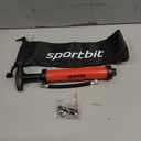 SPORTBIT Ballpump for Sports Balls - Basketball Pump for Sport Balls - Football & Soccer, Basketball, Volleyball Pump, Swim Inflatables - Hand Air Pump with 3 Needles, Nozzle, Extension Hose, Pouch (Black)