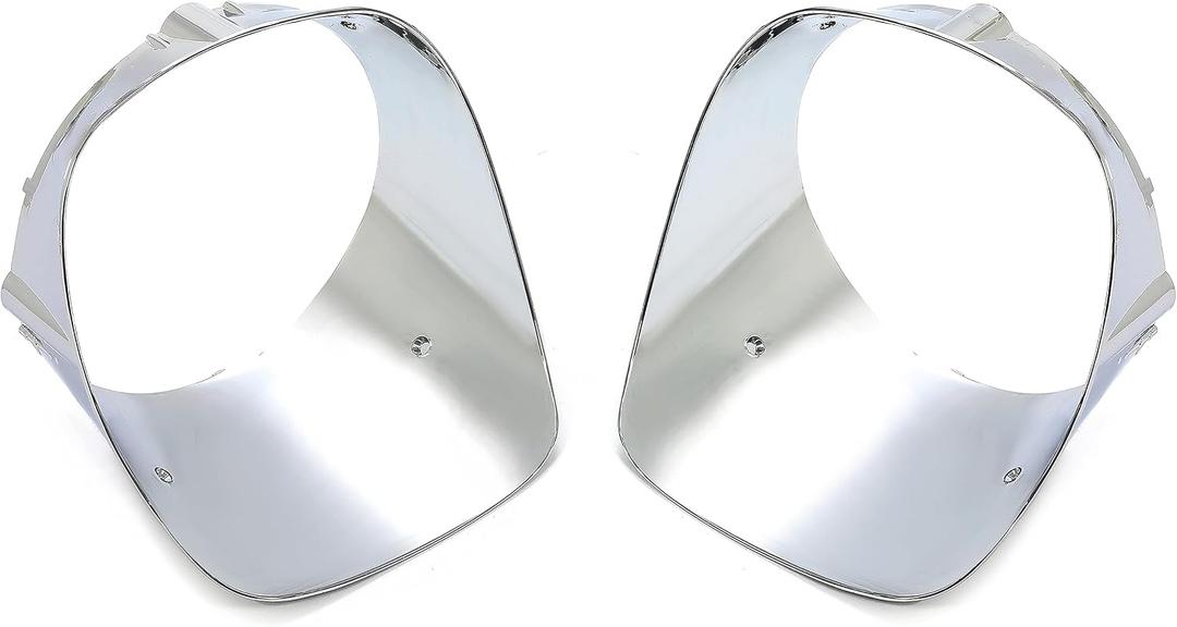 HECASA Pair Headlight Bezel Compatible with 1978-1981 Chevy Chevrolet Camaro Z28 Headlamp Trim Driver Passenger Side Chrome Silver ABS Plastic