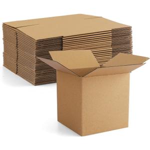 Eupako 5x5x5" Cardboard Box Mailers 25 Pack Brown Cube Corrugated Small Shipping Boxes for Mailing