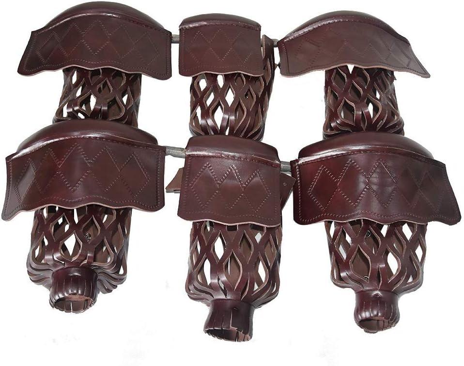 Pack of 6 PU Leather Pool Table Pockets Billiard Table Web Shield Set Drop Bag Nets with Diamond Pattern Screws Include (brown)