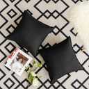 Jeanerlor Pack of 2 24 x 24 Inch Cotton Linen Soft Soild Decorative Square Throw Pillow Covers Green Cushion Case Set for Bedroom/Sofa/Car 60 x 60 cm, Black