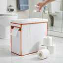 Foldable Storage Boxes with lids,Waterproof Tissue Box Holder with Storage,Multipurpose Toy Storage BoxSturdy Magazine containers (Beige)