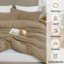 Brown Twin/Twin XL Comforter Set - 2 Pieces Seersucker Lightweight Bedding Comforter Sets (1 Soft Fluffy Comforter & 1 Pillowcase) - All Seasons Cozy Modern Bed Sets for Women Men (Twin (68''*90''))