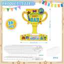 2 x Qpout 36 PCS Fathers Day Trophy Craft Kit for Kids, DIY Color Your Own Best Dad Trophy & Card, Fun Fathers Day Crafts for Kids, Art Activities for Home or School