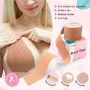 Hopkost Boob Tape Breast Lift Tape for Large Breasts with 2 Pcs Nipple Covers Invisible Boobtape for A-G Cup(Beige,3 in)