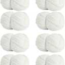 Chunky Yarn for Hand Knitting Soft Jumbo Bulky Fluffy Chenille Yarn for Crocheting Blanket Scarf DIY 8 Pack (White, 28yds, 8 Ounces Each)