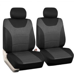 Car Front Seat Covers, 2 Pcs Universal Fit Seat Covers for Sedan, Truck, SUV 1 Pair of Cloth Bucket Seat Covers, Black Gray